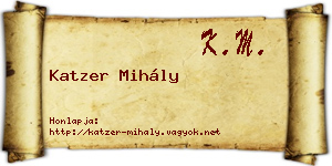 Katzer Mihály névjegykártya